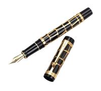 MUZIT Stylo plume, stylo avec un design creux doré unique, papeterie, bureau, affaires, stylos à encre for écrire, dessiner, cadeau