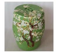 MUZIT Tabouret de Jardin, Tabouret Tambour de Style Chinois, Support de Fleurs décoratif en céramique, décorations émaillées peintes à la Main for Cour, Patio, Porche, arrière-Cour(Green a)
