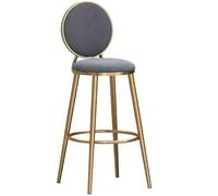 MUZIT Tabouret Haut, Tabouret de Bar 75 cm, siège à Coussin Moelleux, chaises d'îlot de Cuisine avec Repose-Pieds et Dossier, Chaise de Salle à Manger, Tabouret de Bar Tendance(Gris)