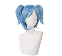 MUZIWIG Perruque Shiota Nagisa Cosplay Assassination Classroom Anime Wig du Quotidien Halloween Noël Party Cheveux Synthétiques Queue de Cheval Bleu