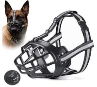 Muzle du Chien Noir pour Les Grandes museaux de Chiens réglables de Grande Race pour XL Bully Basket Basket Muzzle, Muzzle de Panier en Silicone Doux avec Bande réfléchissante pour éviter Les mâts