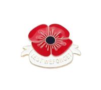 Muzoira Broche commémorative en forme de coquelicot avec strass, broche fleur rouge en émail, taille unique, Acier inoxydable