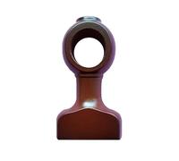 Muzoira Lot de 2 supports de tringle à rideaux en bois massif - Supports simples et doubles avec embouts décoratifs (rouge-marron)