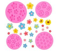 muzoira Lot de 4 moules en silicone en forme de fleur de cerisier et de pêcher - Accessoires pour fondant et chocolat pour aromathérapie et travaux manuels (fleur transparente)