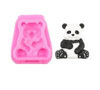 muzoira Moule en silicone en forme de panda de style chinois, décoration de gâteau au chocolat, décoration de table de dessert, 2 tailles (1#Pinkb464)