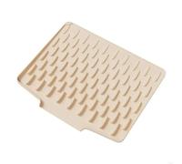 Muzoira Tapis de séchage incliné en silicone, 40 x 33,5 cm, résistant à la chaleur, égouttoir de cuisine antidérapant, protecteur de plan de travail (beige)