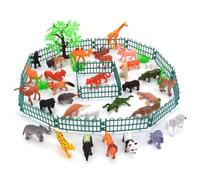 Muzrunq 53 pièces/Ensemble Figurines d'animaux en Plastique pour garçons et Filles, Figurines d'animaux Sauvages réalistes pour Le Calendrier du Compte à rebours de Noël