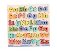 Muzrunq Alphabet Toys Tableau de Lettres de l'alphabet en Bois 26 pièces Blocs Lettres majuscules et minuscules Jouets éducatifs pour Les Tout-Petits âgés 3 Ans et Plus Jeux