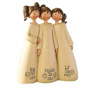 Muzrunq Ange sœurs Figurine Guardian Ange Figurine amitié sœur Amie Sculpture Ornement Cadeau de la fête des mères pour Maman Anniversaire à la Maison décor 3 Filles