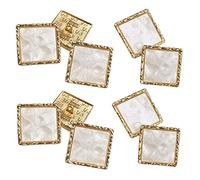 Muzrunq Bouton Carré DIY en Métal et Résine pour Blazer et Manteau - Set de 10 Pièces 2 * 2CM