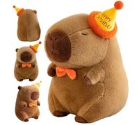 Muzrunq Capybara Peluche 7x10 Pouces Kawaii Capybara Peluche avec Chapeau Joyeux et Cravate Orange pour Enfants Adultes Jouets Anniversaire