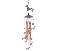 Muzrunq Carillon de Vent de Teckel, Carillon Vent en métal 36 Pouces avec 7 Chiens 6 Cloches et 4 Tubes en Aluminium, Cache- en métal pour Femmes extérieures