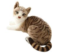 Muzrunq Chat réaliste en Peluche Gris Chat réaliste en Peluche 11, 8 Pouces Jouet Chaton Mignon américain à Poil Court Animaux en poupées Cadeaux pour Enfants Jouets d'anniversaire de Noël