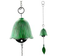 Muzrunq Citrins du Vent, Windchimes de 14 Pouces en Forme de Cloche avec Pendentif en Feuilles, Carillon de Vent en Fer Vintage, Cloche de Vent Suspendue Verte décorative pour extérieur intérieur.