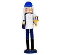 Muzrunq Figurines Casse-Noisette 14 Pouces en Bois Bleu et Blanc Hanoukka Casse-Noisette Décorations Hanoukka pour décoration de Table Cadeaux de fête