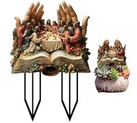 Muzrunq Garden Stakes, 12x8 Dernière souper Acrylique Yard Stakes Jésus Gods Christian Sculpture Statue Decorative Garden for Patio Lawns Backyard Decorations, Statues, Outdoor Decor