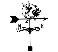 Muzrunq Girouette girouette en Fer en Forme de Colibri décorative 12x20 Pouces indicateur de Direction du Vent indicateur Direction girouettes météo Montage sur Le Toit Cour en métal Art.