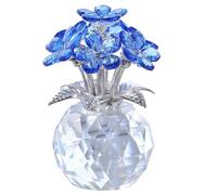 Muzrunq Ne m'oubliez Pas Fleurs en Cristal Bleu Fleurs en Cristal Ornements en pour centres de Table de Bureau à Domicile 4, 3 x 2, 8 Pouces Ne m'oubliez Pas en en Verre..