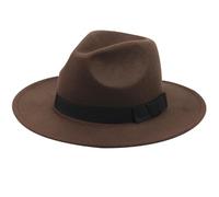 Muzrunq Panama Hat Men Men Vintage Wide Brim Felt Hat Brown Outbacks Hats One Sine Fedora Panama Chapeau pour Hommes Robe de Tenue pour Femmes, Cosplay Costume Accessoire