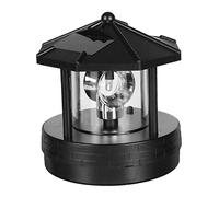 Muzrunq Phare Solaire avec Balise rotative IP44 étanche, lumière LED rotative, Ornement de pelouse Solaire pour décorations de Jardin extérieur