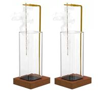 Muzrunq Porte-encens, 2 pièces, brûleur d'encens Anti-salissures avec Verre Amovible, Anti-Cendres, idéal pour la méditation, Le Yoga, la Relaxation et la décoration intérieure