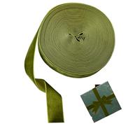Muzrunq Ruban de Velours Vert 1 Pouce Ruban de Satin Simple Face Papier d'emballage Noël rétro pour nœuds Cheveux Ras du Cou cafts Bouquet Vert Clair Home.