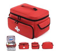 Muzrunq Sac de Premiers Soins, Sac médical de 10, 6x7, 5x6, 3 Pouces avec poignée et Multi-Compartiments, Stockage des organismes médicaments capacité pour la Maison, Voyager