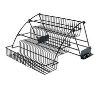 Muzrunq Support à épices rétractable à 3 couches en acier au carbone. Support épices extractible facile installer sous l'armoire pour bouteilles d'assaisonnement, bocaux et bouteilles de sauce.