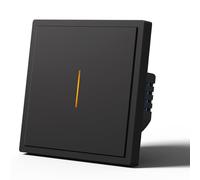 MVAVA Alexa Interrupteur, Interrupteur de lumière Intelligent Wifi, Compatible avec Alexa/Google Home, Fonctionne avec Tuya/Smart Life App, Conducteur neutre requis, WIFI 1 Gang 1 Way, Noir