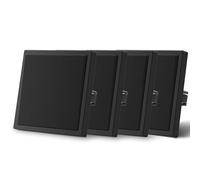MVAVA Interrupteur d'éclairage encastré 1 compartiment 1 voie Interrupteur inverseur 80mm*80mm Interrupteur mural 4 Pack Noir