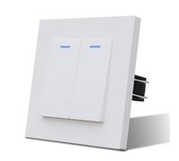 MVAVA Interrupteur mural avec Voyant Lumineux LED, Interrupteur va et Vient de Plastique, Convient à la maison, à l'hôtel et au bureau, 2 Gang 2 Way, Blanc