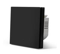 MVAVA ZigBee Interrupteur mural intelligent Alexa et Google Home Work avec Tuya - 86 mm - Interrupteur mural encastré (câble neutre nécessaire) - 1 compartiment 1 voie - Noir
