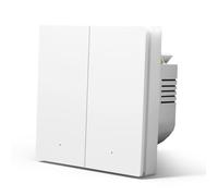 MVAVA ZigBee Interrupteur mural intelligent Alexa et Google Home Work avec Tuya - 86 mm - Interrupteur mural encastré (câble neutre nécessaire) - 2 compartiments, 1 voie - Blanc