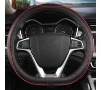 MVBILMSF Couvre de Volant Voiture pour VW Crafter 2017+ 38mm, Volant Housse de Protection en Cuir Couvre Caches de Volant Antidérapant,Red-Type D
