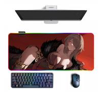 MVCRINVT Anime Tapis de souris Honkai Impact 3rd RGB Anime avec différents modes d'éclairage Tapis de souris en caoutchouc grands