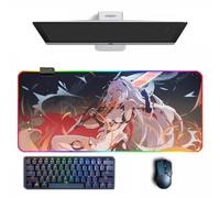 MVCRINVT Anime Tapis de souris Honkai Impact 3rd RGB Anime avec différents modes d'éclairage Tapis de souris en caoutchouc grands