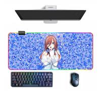 MVCRINVT Anime Tapis de souris The Quintessential Quintuplets Tapis de souris RVB Anime avec différents modes d'éclairage Grand tapis de souris en caoutchouc