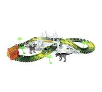 Mvi 153 Pieces Enfants Bricolage Assembler Jurassique Dinosaure Rail Course Piste Voiture Jouet Rail Blocs Chemin De Fer Montagnes
