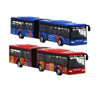 Mvi 2 Pieces Enfants Moule Sous Pression Modele Vehicule Navette Bus Voiture Jouets Petit Bebe Tirer Jouets Bleu Et Rouge