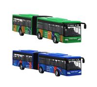 Mvi 2 Pieces Enfants Moule Sous Pression Modele Vehicule Navette Bus Voiture Jouets Petit Bebe Tirer Des Jouets Bleu Et Vert