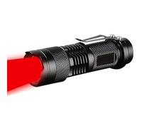 MVIOCS Lampe de poche à lumière rouge, 3 modes, haute puissance, lampe de poche rouge, zoomable, portable, étanche, pour astronomie, aviation, observation nocturne et activités de plein air