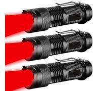 MVIOCS Lampe de poche LED rouge haute luminosité, lampe de poche rouge ultra lumineuse, zoomable, étanche, pour astronomie, aviation, observation nocturne d'urgence (3)