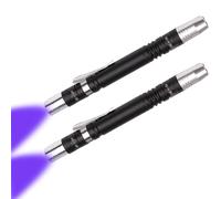 MVIOCS Lot de 2 lampes de poche UV, lampe de poche portable, lampe torche LED avec lumière blanche et lumière UV, détecteur d'urine pour chien, chat, punaises de lit, scorpions, extérieur, maison,