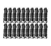 MVIOCS Lot de 20 mini lampes de poche LED super lumineuses à haute luminosité avec 3 modes, petite lampe de poche étanche, mise au point réglable, lampe torche EDC pour intérieur et extérieur