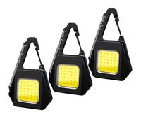 MVIOCS - Porte-clés rechargeable EDC avec 3 pièces, 650 lumens, mini COB LED lumière de travail, lumière flash brillante et polyvalente pour le camping en plein air, la dernière intervention, la