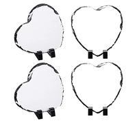 MVKLIW 4 PièCes Ardoise SubliméE en Forme De Coeur Ardoise Vierge Ardoise avec PréSentoir pour Bricolage Cadre Photo Personnalisé