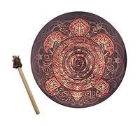 MVKLIW Tambour chamanique, 10, design décoratif avec baguettes, guérisseur sonore, tambours chamaniques, alchimie instrumentale chamanique, tambour lunaire pour musique spirituelle