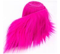 MVKZFE Tissu en fausse fourrure douce à poils longs pour travaux manuels, bande prédécoupée, rouleau pelucheux pour bricolage, cosplay, Noël, Père Noël, barbe, décoration des cheveux - Rose rouge -