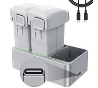 MVMOD Lot de 2 batteries Mini 3 Pro Plus et concentrateur de charge bidirectionnel, batterie de rechange 3850 mAh, batterie de vol intelligente Mini 3 compatible avec drone DJI Mini 3/Mini 3 Pro