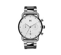 MVMT Blacktop II Montre analogique Vintage chronographe étanche 5 ATM/50 mètres pour Homme en Acier Inoxydable 42 mm et 47 mm, Starlight Silver, 47 MM, Blacktop II